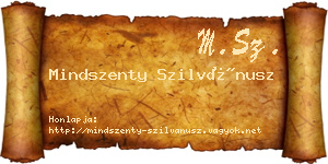 Mindszenty Szilvánusz névjegykártya